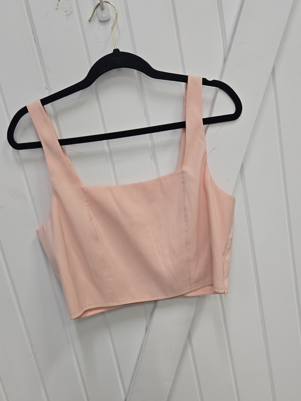 a new day Blush Pink Square-Neck Crop Tank